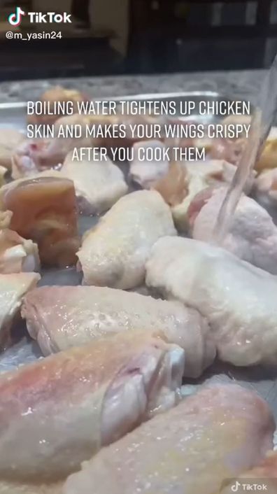 Crispy chicken skin hack