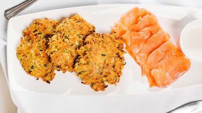 Recipe:&nbsp;<a href="http://kitchen.nine.com.au/2017/05/26/14/42/susie-burrells-sweet-potato-and-carrot-fritters-with-smoked-salmon" target="_top">Susie Burrell's sweet potato and carrot fritters with smoked salmon</a>