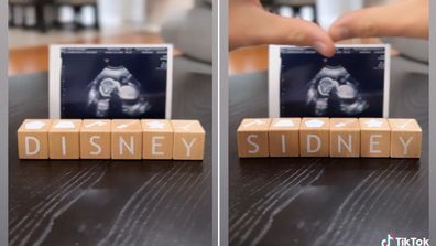 Blocks spelling out 'Disney' and 'Sidney'.