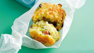 Cheese, corn and bacon muffins