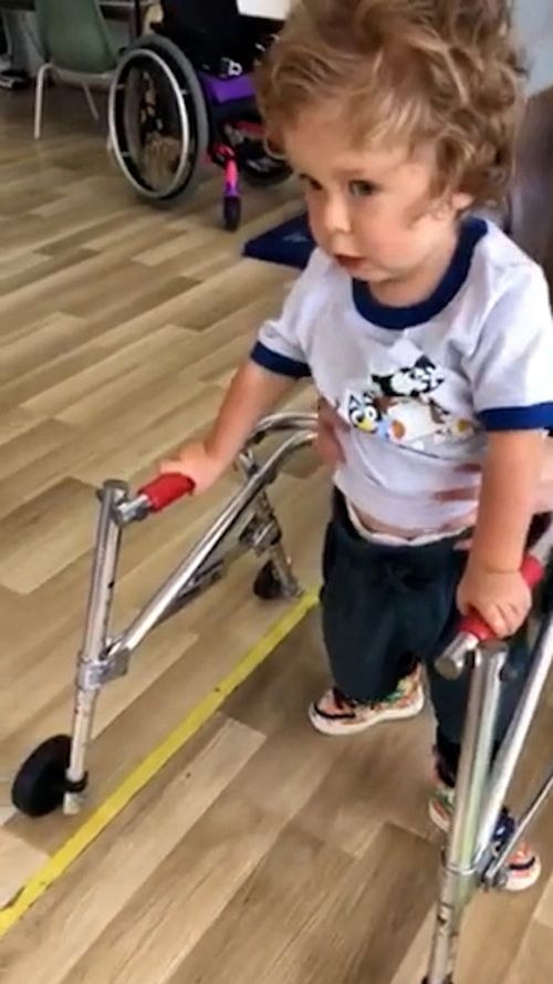 "When you are told that your child will never walk and he is in a frame and he moves his legs, it is incredible," Mrs. Beit said.