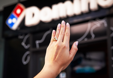 Domino's pizza engagement ring