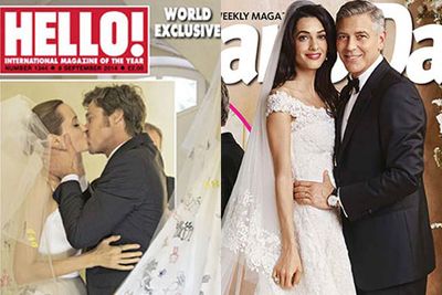 George Clooney married lawyer Amal Alamuddin while Brangelina finally tied the knot in such a secret ceremony, we didn't find out til days later! <br/><br/>Jessica Simpson also married her partner Eric Johnson, Scarlett Johansson wed French journalist Romain Dauriac, <i>Jersey Shore</i> star Snooki Polizzi married her baby daddy Jionni LaValle, Neil Patrick Harris and David Burtka tied the knot, Jenny McCarthy and Donnie Wahlberg, Adam Levine married his girlfriend of 2 years, Behati Prinsloo. <br/><br/>To the joy of <I>The OC</I> and <i>Gossip Girl</i> fans everywhere, Seth Cohen (aka Adam Brody) and Blair Waldorf (Leighton Meester) also made it official. Aww!