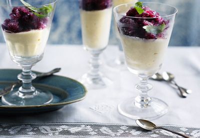 Fromage frais mousse with red wine granita