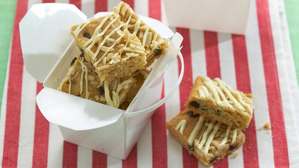 Choc chip and almond slice