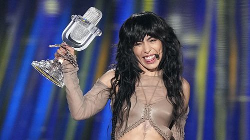 Loreen of Sweden celebrates with the trophy after winning the Grand Final of the Eurovision Song Contest in Liverpool, England.