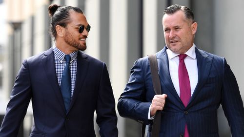 Adam Magill (right) represented Karmichael Hunt when the rugby star was charged with drug offences.