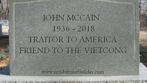 A meme posted on the 'Tea Party' Facebook page on the day of John McCain's death.