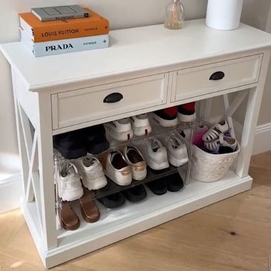 Entryway after being organised with Kmart products
