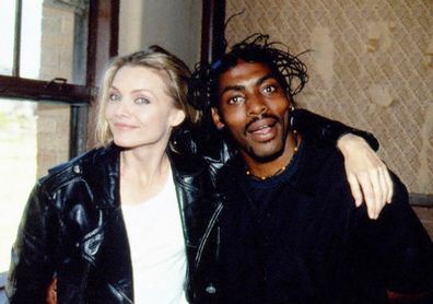 Michelle Pfeiffer shares throwback photo of her and rapper Coolio behind the scenes of the music video for his hit song Gangsta's Paradise.