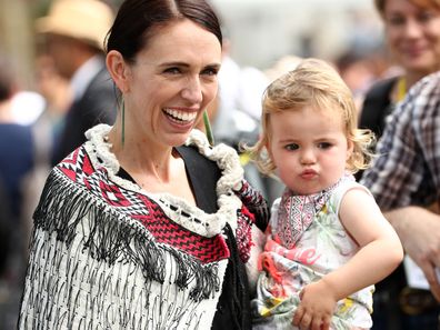 Jacinda Ardern and daughter Neve.