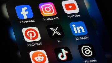 Toronto, Canada - September 24, 2023:  Popular social media apps on an Apple iPhone: Facebook, Instagram, YouTube, Pinterest, X (formerly Twitter), LinkedIn, Reddit, TikTok, and Threads.