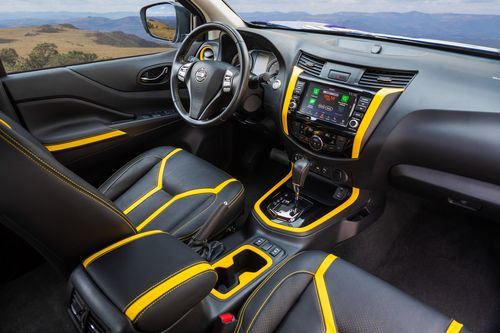 The electric yellow colour which continues inside the cab is inspired by electric circuits.