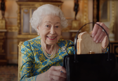 Queen Elizabeth during her Platinum Jubilee skit with Paddington Bear.