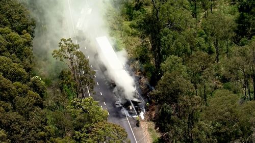 The eastbound off-ramp from the M4 to Reservoir Road is closed due to a truck fire. 