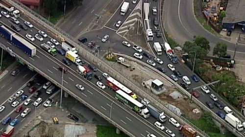 The crash has caused serious traffic woes. (9NEWS)