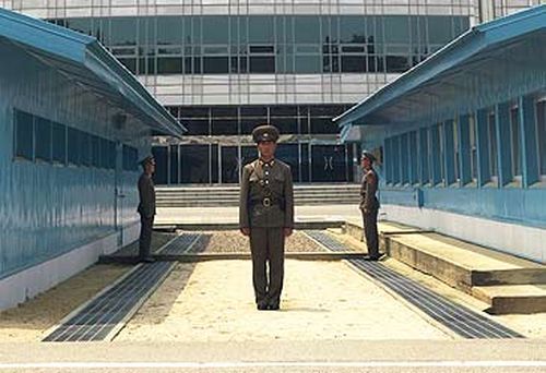 North Korean guards in the Joint Security Area of the Korean Demilitarized Zone (Getty)