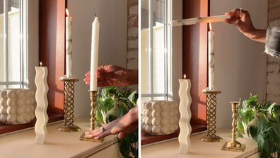 TikTok clip shows how to make marble-look candles