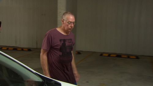 Graham James Kay in the basement of his unit today. (9NEWS)