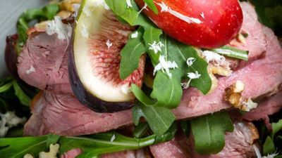 Ian Curley's duck breast salad with fig, apple and watercress