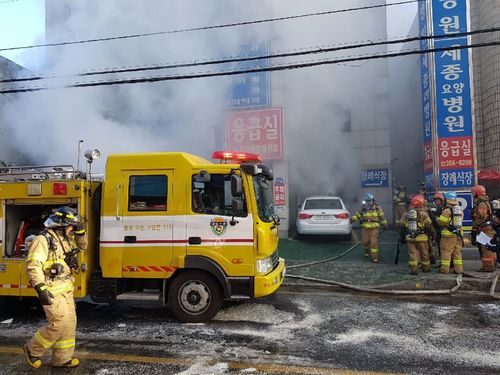 The fire comes just a month after 29 people died in a blaze at an eight-storey fitness centre in Jecheon City. (AAP)