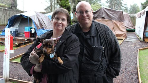 American couple turns backyard into homeless camp