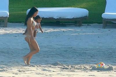 @kimkardashian: "#TBT me and my beach babe in Punta Mita, Mexico."