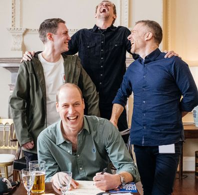 Prince William behind the scenes of That Peter Crouch Podcast recording in March at Kensington Palace