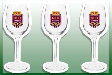 9PR: State of Origin Queensland Maroons Wine Glass