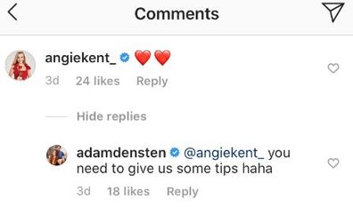 Gogglebox Angie Kent, Yvie Jones, Adam Densten, Symon Lovett, Instagram comment