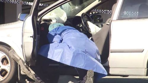 The airbag deployed with the force of the crash. Picture: 9NEWS