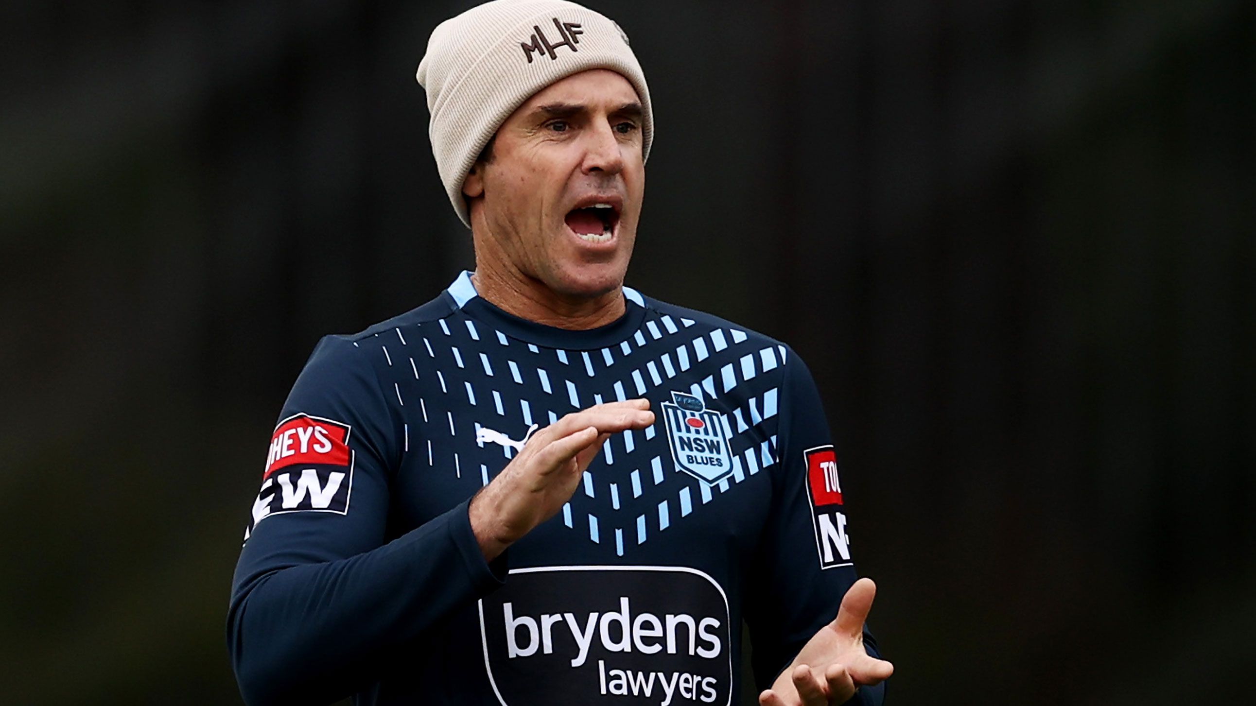 Blues head coach Brad Fittler looks on during a New South Wales squad training session ahead of the 2022 series.