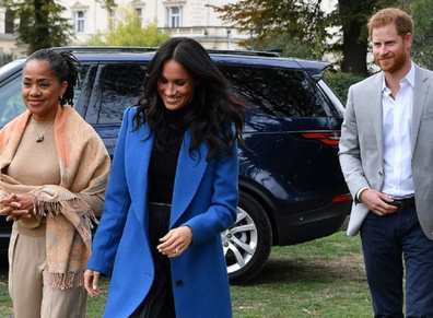 The Duke and Duchess of Sussex in London with Doria Ragland.