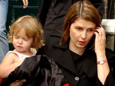 Sadie Frost and daughter Iris Law leave their home in Primrose Hill, London, in 2002 after the two-year-old swallowed part of an ecstacy tablet at a children's party inside a West End private member's club.   