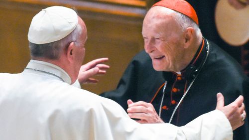Pope Francis has allowed US prelate Theodore McCarrick to step down as a cardinal following allegations of sexual abuse (PA/AAP)