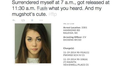 US teen felon dubbed 'cute mugshot girl' by adoring fans
