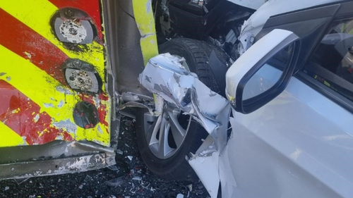 Firefighters were among those at the scene of a two-car crash in the Canberra suburb of Isabella Plains, when a car collided with their truck at about 8.15am on Friday.