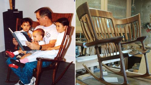 The rocker boasts a main seat for the reader with two accompanying seats positioned beside it. (haltaylor.com)