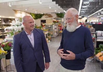 David Letterman spends time in  Hy-Vee grocery store in Indianapolis. 