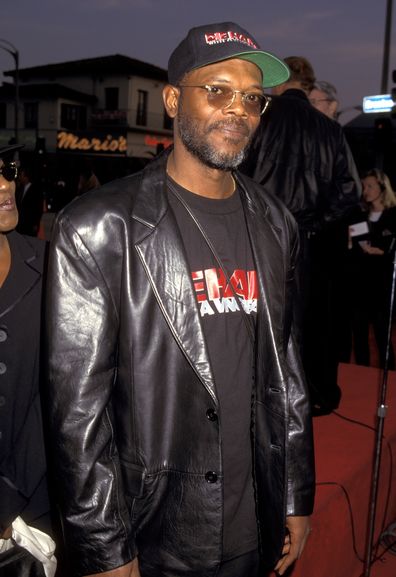 Samuel L. Jackson during Die Hard With A Vengeance Los Angeles Premiere at Mann Village Theatre in Westwood, California, United States in 1995.