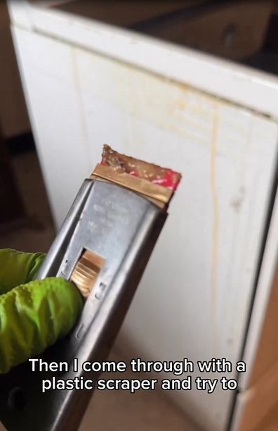 Cleaning guru Brandon Pleshek shows how to clean the side of an oven.