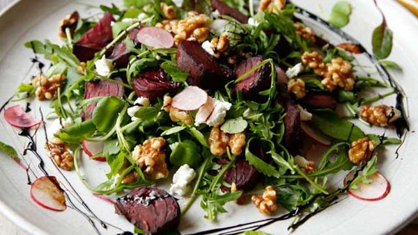 Brooke Meredith's roasted beetroot and candied walnut salad