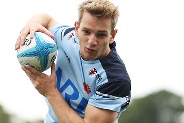 Max Jorgensen takes part in a Waratahs training session during a Rugby Australia media opportunity at NSW Rugby.