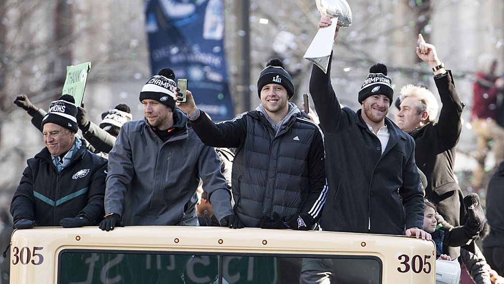 NFL: Philadelphia Eagles fans flood the streets to celebrate Super Bowl LII success
