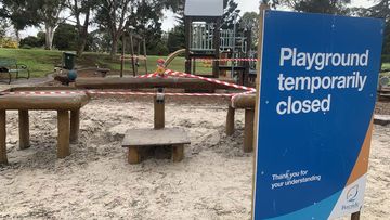 A Melbourne playground closed during one of the COVID-19 lockdowns.
