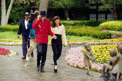 Michael Jackson and  Lisa Marie Presley at Neverland Ranch.