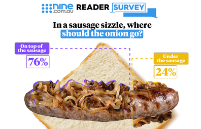 Where should the onion on a sausage sandwich go?