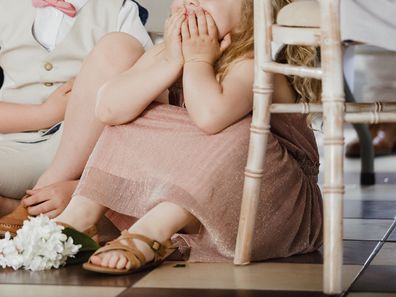 Children watching dance floor at wedding