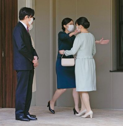 Princess Mako pictured with her family on the day of her wedding to Kei Komuro