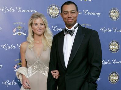 USA team member Tiger Woods with his girlfriend Elin Nordegren arriving at the 35th Ryder Cup Matches Gala Dinner at the Fox Theater on September, 15 2004